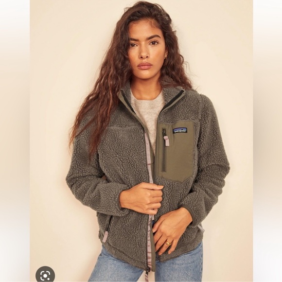 Patagonia Retro X Jacket Classic Furry Taupe Tan Pink Size XL - Picture 11 of 14